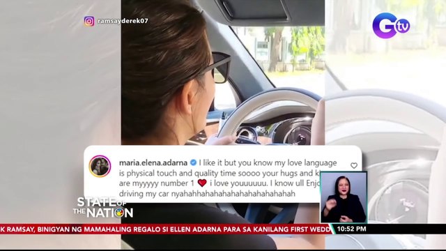 Ellen Adarna, niregaluhan ni Derek Ramsay ng luxury car para sa kanilang 1st Wedding Anniversary | SONA