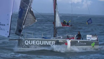 LA SOLITAIRE DU FIGARO 2022 : ELODIE BONNAFOUS / QUEGUINER-LA VIE EN ROSE - ARRIVÉE À SAINT-NAZAIRE