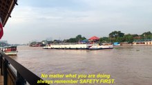 The White ship at Koh Kret island Chao Phraya river in Thailand