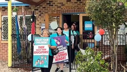 Childcare workers across the country strike for better pay