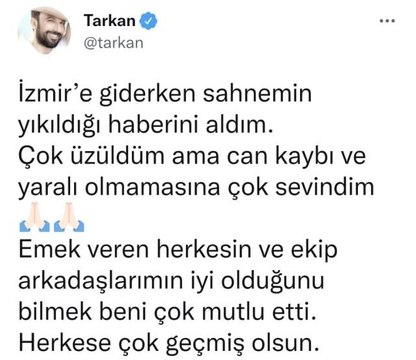 Megastar Tarkan: Konserin gerçekleşmesi için elimizden ne gelirse yapacağız