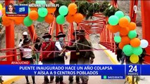 Costó 17 millones de soles: puente se desploma en Ayacucho a solo un año de su inauguración