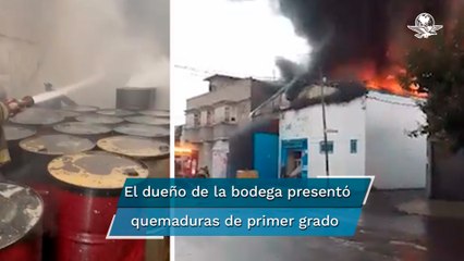 Se incendia bodega de aceites en Iztapalapa; hay un herido