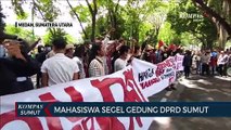 Ratusan Mahasiswa Segel Gedung DPRD Sumatera Utara Saat Gelar Demo BBM