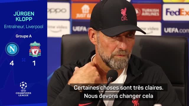 Groupe A - Klopp : Je comprends à 100 % que c'était une nuit très décevante donc je dois m'excuser pour cela