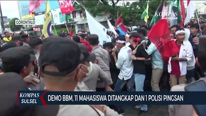 Demo BBM, 11 Mahasiswa Ditangkap Dan 1 Polisi Pingsan