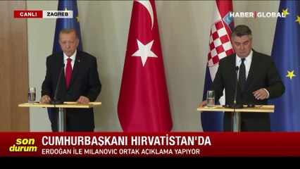 Cumhurbaşkanı Erdoğan'dan Hırvat mevkidaşı Milanovic ile birlikte ortak açıklama: Bosna'daki sıkıntının kaynağı Dayton Anlaşması