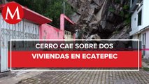 Cerro de Ecatepec se desgaja; hay dos viviendas dañadas