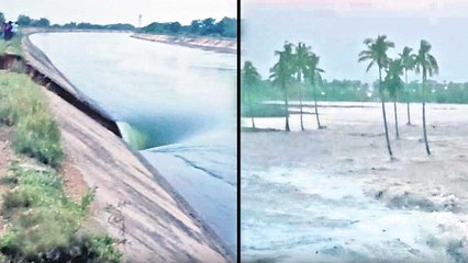 నాగార్జునసాగర్ ఎడమ కాలువకు గండి... *Telangana | Telugu OneIndia