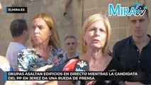 Okupas asaltan un edificio en directo mientras la candidata del PP en Jerez da una rueda de prensa
