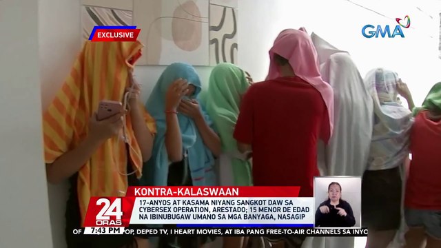 17-anyos at kasama niyang sangkot daw sa cybersex operation, arestado; 15 menor de edad na ibinubugaw umano sa mga banyaga, nasagip | 24 Oras