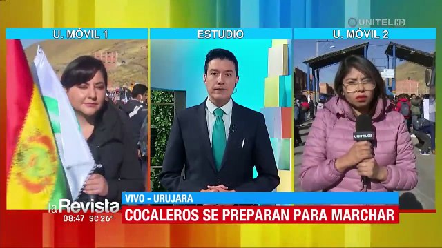 Inicia la marcha de cocaleros que llegaron de los Yungas rumbo al mercado paralelo de la coca 