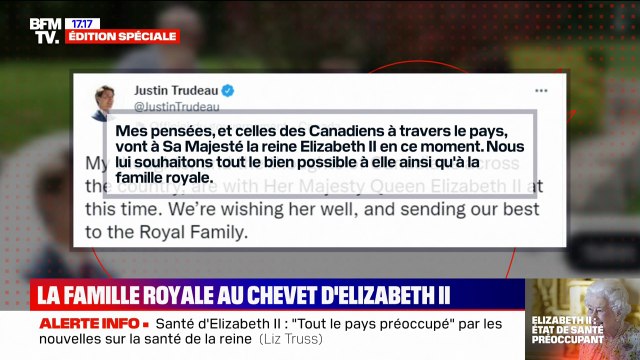 Elizabeth II: le Premier ministre canadien Justin Trudeau adresse ses pensées à la reine