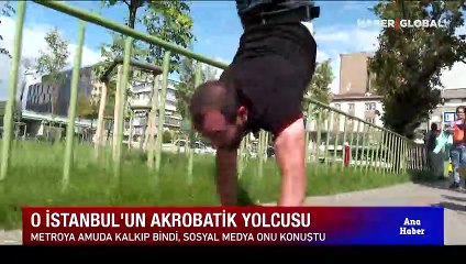 Sosyal medya onu konuştu! Akrobatik metro yolculuğu...