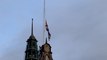 Union Jack at Sheffield Town Hall at half-mast after death of Queen Elizabeth II