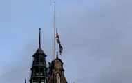 Union Jack at Sheffield Town Hall at half-mast after death of Queen Elizabeth II