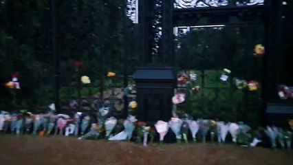 Floral tributes to the Queen left at Sandringham