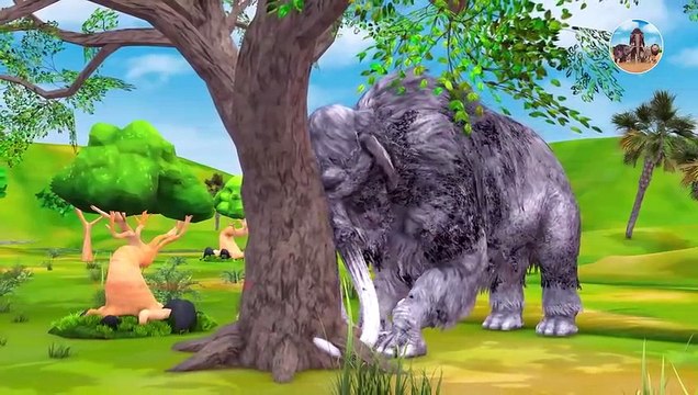 Zombie Mammoth vs Zombie White Mammoth Big Bull Save Cartoon Cow From Mammoth Animal Revolt Battle