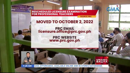 Rescheduled licensure examination for professional teachers | UB