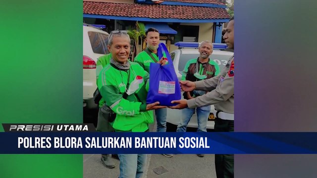 Satlantas Polres Blora Berikan Bantuan Ke Pengemudi Ojol Yang Terdampak Kenaikan Harga BBM