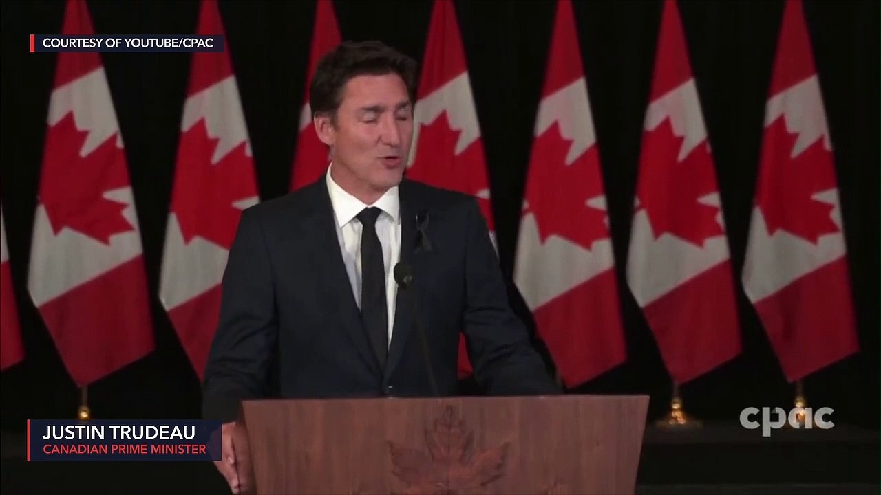 Canadian Prime Minister Justin Trudeau on the d...