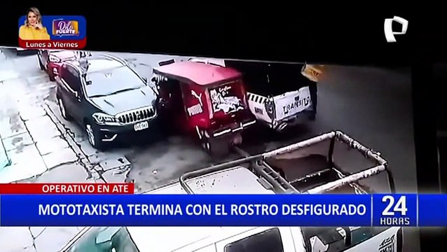 Ate: Mototaxista terminó desfigurado luego que intentara huir de fiscalizadores