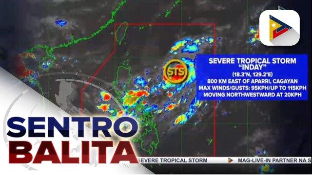 Bagyong Inday, lumakas pa at isa nang severe tropical storm