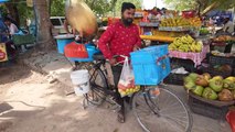 Man Selling Chole Kulche On His Cycle   Cycle Shop Wala Rajdeep   Indian Street Food
