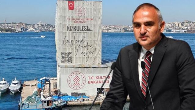 Kız Kulesi'ni inceleyen Bakan Nuri Ersoy, açılış tarihini de ilk kez verdi