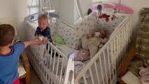'Five-year-old boy beautifully takes care of his 10-month-old twin siblings'