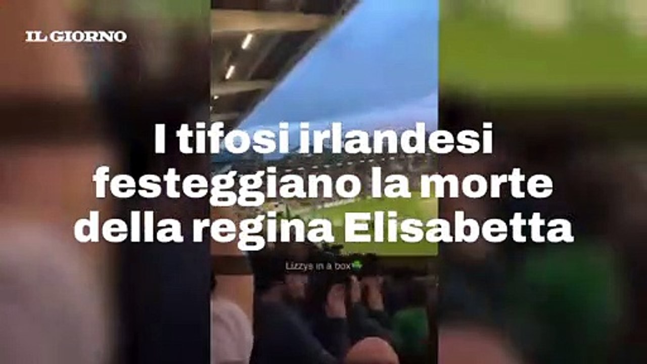 I tifosi irlandesi festeggiano la morte della regina Elisabetta