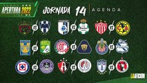 Fechas y horarios de la jornada 14 del Apertura 2022 de la Liga MX