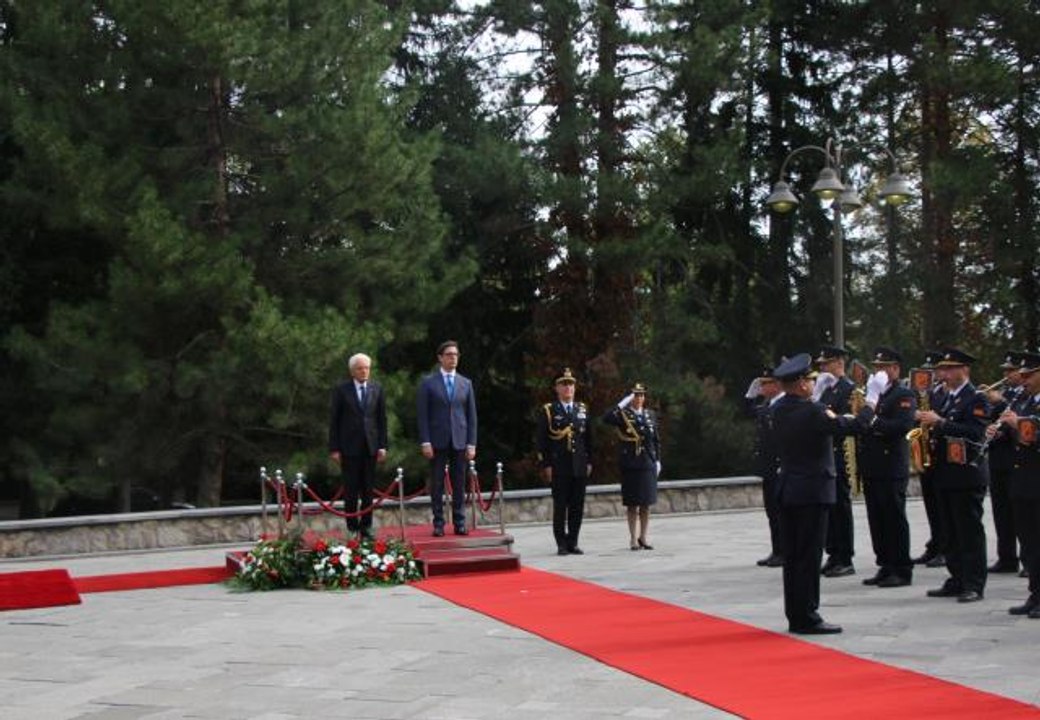 İtalya Cumhurbaşkanı Sergio Mattarella, Kuzey Makedonya'da