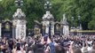 King Charles III is greeted by crowds at Buckingham Palace