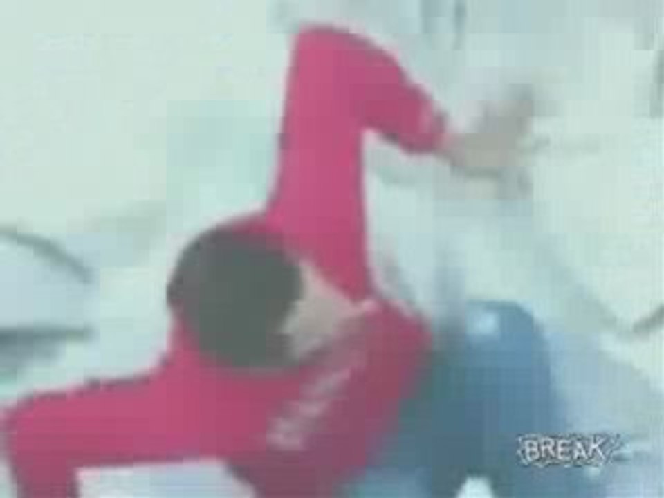 Guys Push Buddy Out of Window