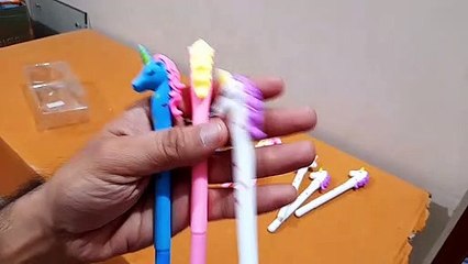 Unboxing and Review of STYLISH  CUTE UNICORN BLUE Gel Pen for return gift