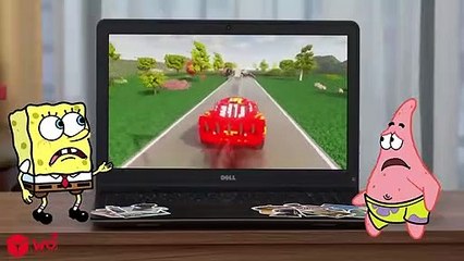 Big & Small Police Monster Truck Mcqueen ! Spongebob vs Patrick reaction  Mcqueen vs DOWN OF DEATH