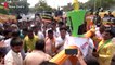 BJP workers hold protest against Delhi Excise Policy
