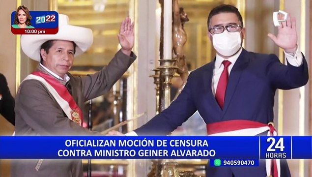 Geiner Alvarado: oficializan moción de censura contra ministro de Transportes