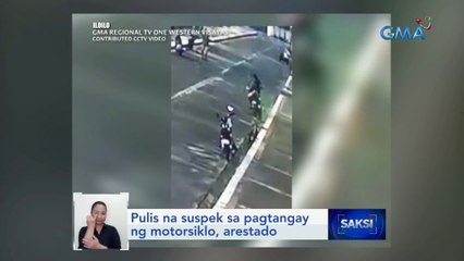 Pulis na suspek sa pagtangay ng motorsiklo, arestado | Saksi