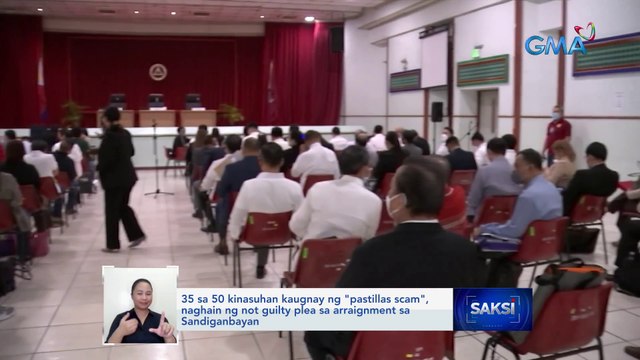 35 sa 50 kinasuhan kaugnay ng pastillas scam , naghain ng not guilty plea sa arraignment sa Sandiganbayan | Saksi