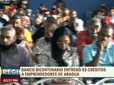 Aragua | Banco Bicentenario entrega 63 créditos a emprendedores del mcpio. Mario Briceño Iragorry