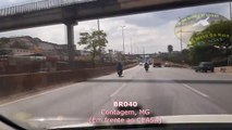 Carregando ESCADA na MOTO a mais de 80km/h na BR040 - Ceasa / Contagem - MG