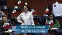 “Súbditos del pejelagarto”, llama Lilly Téllez a senadores de Morena; proponen demandarla