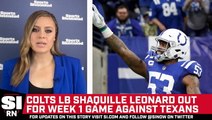 Colts LB Shaquille Leonard Out for Week 1 Game Against Texans