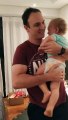 Beardless Dad Shocks a Baby