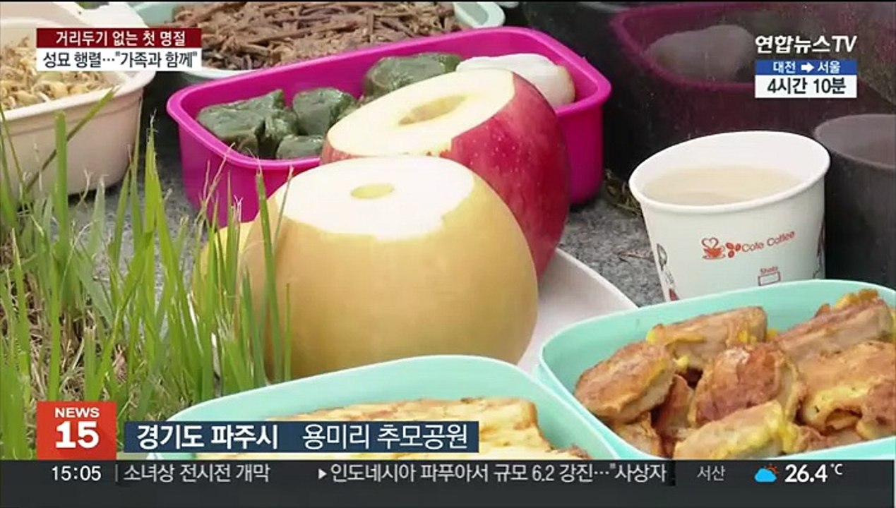 2년 반만에 북적인 성묘 행렬…"할아버지 보러 왔어요"