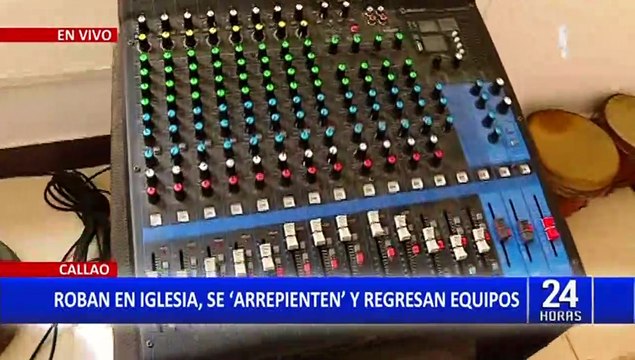 Asaltan iglesia y se arrepienten: Delincuentes devuelven equipos de sonido robados