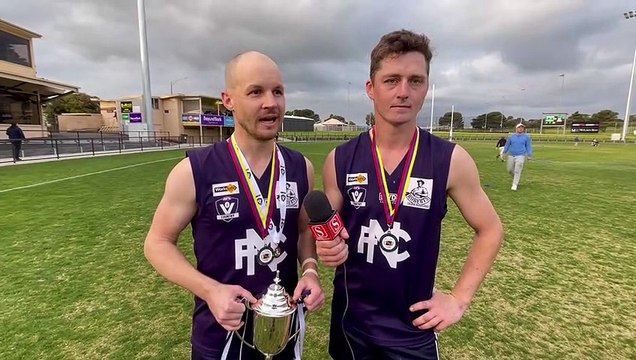 Nirranda coach Brayden Harkness and skipper James Willsher