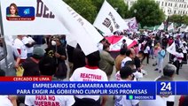 Empresarios de Gamarra marchan para exigir al Gobierno cumplir sus promesas